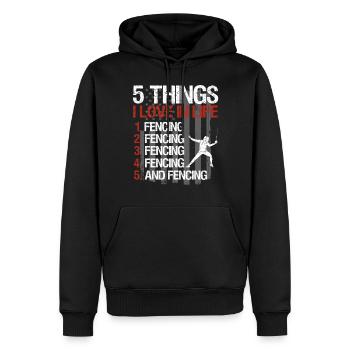 Escrime épée escrime duel idée cadeau - Sweat à capuche Premium bio Homme - noir - Devant - Nico (187cm)