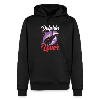 Delfin Liebhaber Delphine Delfine Delphin - Männer Premium Bio Hoodie - Schwarz - Vorne - Nico (187cm)