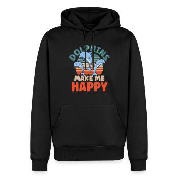 Delfine Machen Mich Glücklich Delphin Delfin - Männer Premium Bio Hoodie - Schwarz - Vorne - Nico (187cm)