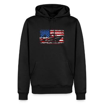 4 juillet Navire de croisière Pavillon américain États-Unis - Sweat à capuche Premium bio Homme - noir - Devant - Nico (187cm)