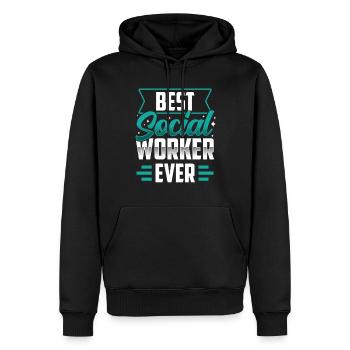 Bester Sozialarbeiter Aller Zeiten Sozialarbeit - Männer Premium Bio Hoodie - Schwarz - Vorne - Nico (187cm)