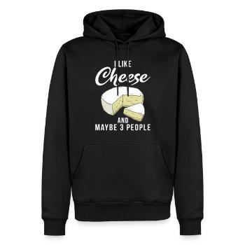 Snack Cheese Lover Cheese Gift - Sweat à capuche Premium bio Homme - noir - Devant - Nico (187cm)