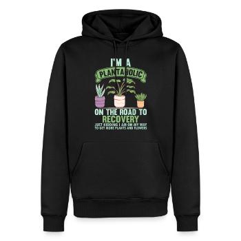 Je suis un accro du plantain - Jardin de plantes Drôle de jardinage P - Sweat à capuche Premium bio Homme - noir - Devant - Nico (187cm)