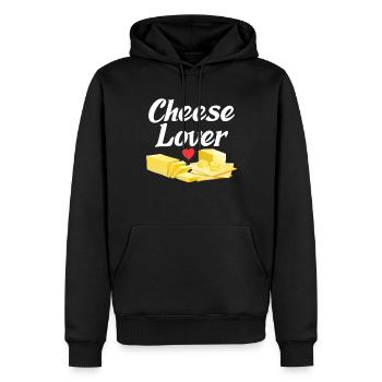 Snack Cheese Lover Cheese Gift - Sweat à capuche Premium bio Homme - noir - Devant - Nico (187cm)