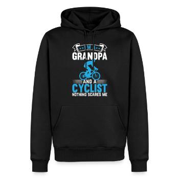 I'm A Grandpa And Cyclist Nothing Scares - Race Bi - Männer Premium Bio Hoodie - Schwarz - Vorne - Nico (187cm)
