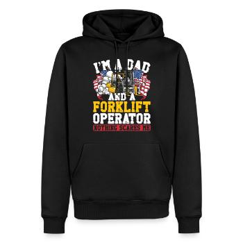 Opérateur de chariot élévateur certifié - Sweat à capuche Premium bio Homme - noir - Devant - Nico (187cm)