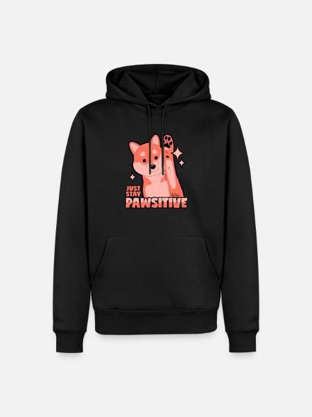Optimistic dog: Pawsitive - Men’s Premium Organic Hoodie - black