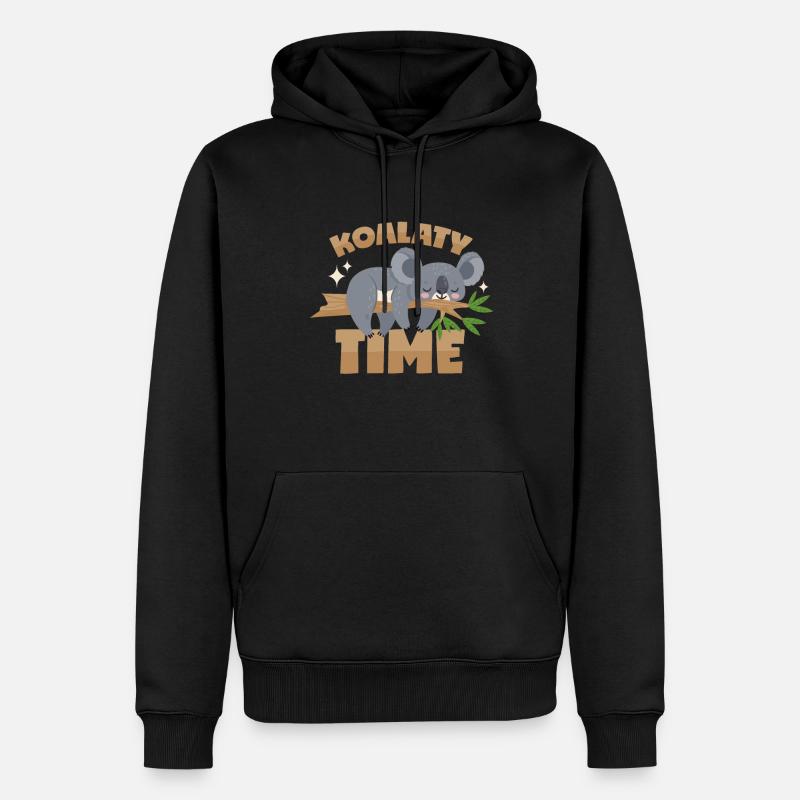 Koala Wortwitz - Männer Premium Bio Hoodie - Schwarz