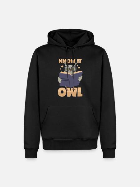 Omniscient Owl - Men’s Premium Organic Hoodie - black
