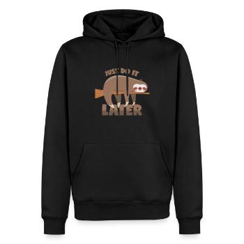 Paresseux : Faites-le plus tard ! - Sweat à capuche Premium bio Homme - noir - Devant - Nico (187cm)