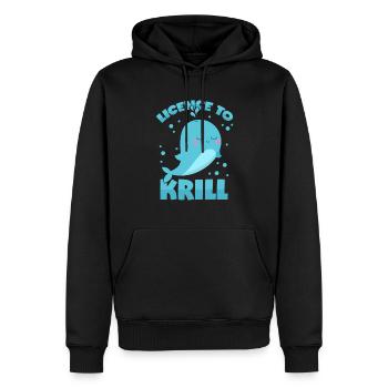 Wal Wortwitz - Lizenz zum Krill fressen - Männer Premium Bio Hoodie - Schwarz - Vorne - Nico (187cm)