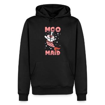 Vache + Sirène = Moomaid - Sweat à capuche Premium bio Homme - noir - Devant - Nico (187cm)
