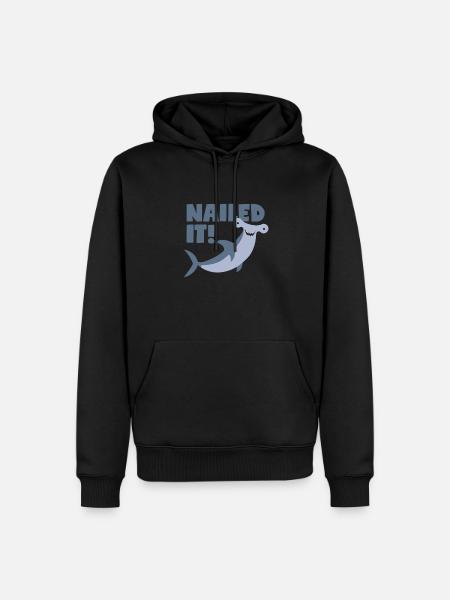 Hammerhead pun: "Nailed It!" - Men’s Premium Organic Hoodie - black