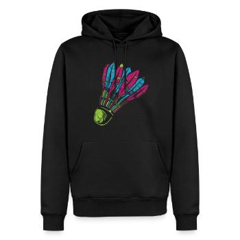 Badminton - Männer Premium Bio Hoodie - Schwarz - Vorne - Nico (187cm)