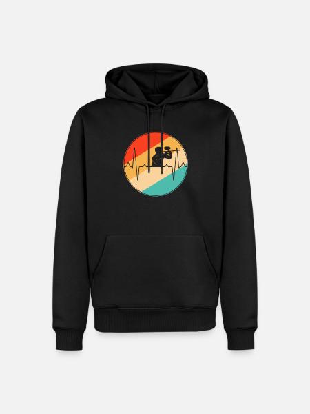 Paintball Retro Heartbeat - Men’s Premium Organic Hoodie - black