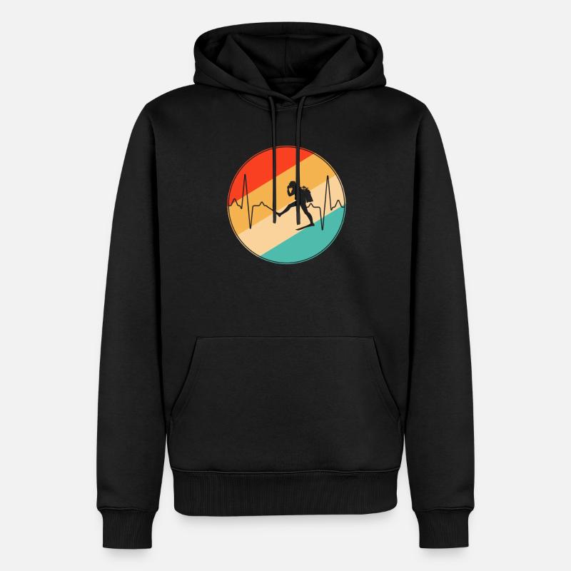 Plongée rétro Heartbeat - Sweat à capuche Premium bio Homme - noir