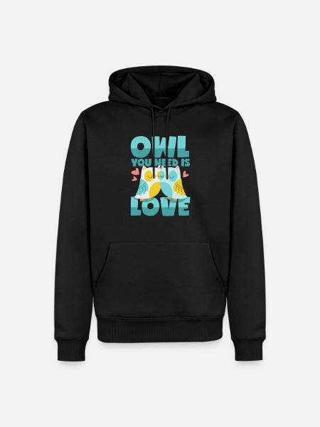 Owls Love - Men’s Premium Organic Hoodie - black
