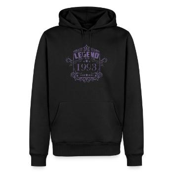 Eine Legende wurde Jahrgang 1993 geboren - Männer Premium Bio Hoodie - Schwarz - Vorne - Nico (187cm)