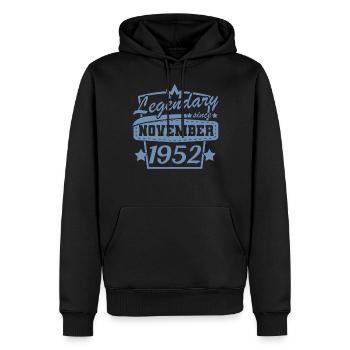 Legendär seit November 1952 Retro Sprüche - Männer Premium Bio Hoodie - Schwarz - Vorne - Nico (187cm)