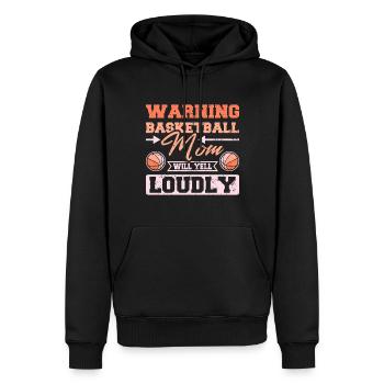 Basketball mom will yell loudly - Männer Premium Bio Hoodie - Schwarz - Vorne - Nico (187cm)
