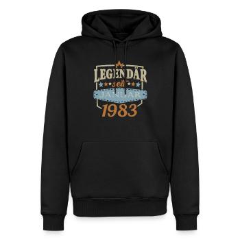 Geburtstag Sprüche Januar 1983 Geschenke - Männer Premium Bio Hoodie - Schwarz - Vorne - Nico (187cm)