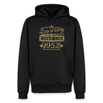 Legendär seit November 1952 Retro Sprüche - Männer Premium Bio Hoodie - Schwarz - Vorne - Nico (187cm)