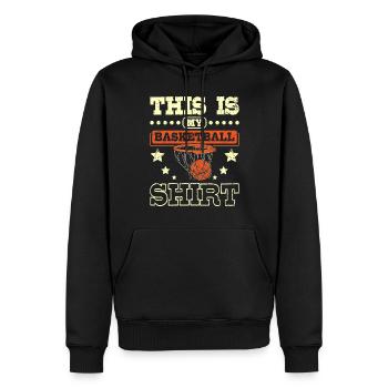 Ceci est mon basketball - Sweat à capuche Premium bio Homme - noir - Devant - Nico (187cm)