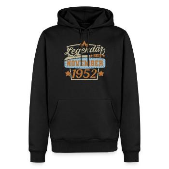 Legendär seit November 1952 Retro Sprüche - Männer Premium Bio Hoodie - Schwarz - Vorne - Nico (187cm)