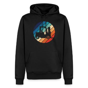Certified Forklift Truck Operator - Men’s Premium Organic Hoodie - black - Front - Nico (187cm)