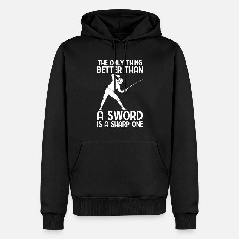 Fechten - Männer Premium Bio Hoodie - Schwarz