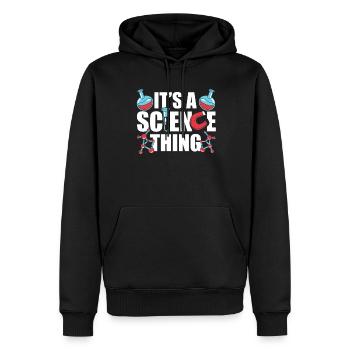 Est une chose scientifique scientifique - Sweat à capuche Premium bio Homme - noir - Devant - Nico (187cm)