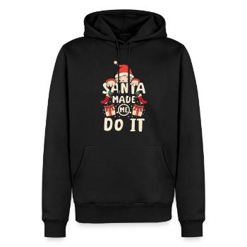 Le Père Noël vous regarde - Sweat à capuche Premium bio Homme - noir - Devant - Nico (187cm)