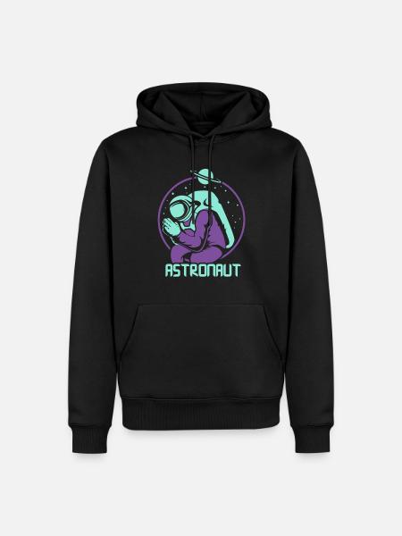 Astronaut Astronomy Rocket Space Planets - Men’s Premium Organic Hoodie - black