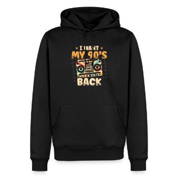 I Want My 90's Back Nineties Decade 1990 90er - Männer Premium Bio Hoodie - Schwarz - Vorne - Nico (187cm)