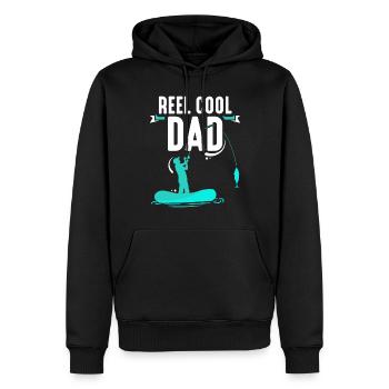Reel Cool Papa Angler Pêche Pêche Pêcheur - Sweat à capuche Premium bio Homme - noir - Devant - Nico (187cm)