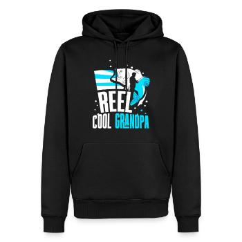 Reel Cool Grandpa Fishing Angler Fishing Fishermen - Sweat à capuche Premium bio Homme - noir - Devant - Nico (187cm)