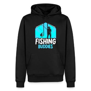 Amis pêcheurs Ami pêcheur Ami pêcheur - Sweat à capuche Premium bio Homme - noir - Devant - Nico (187cm)
