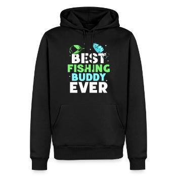 Bester Angelkumpel Angelfreund Angeln Fischen - Männer Premium Bio Hoodie - Schwarz - Vorne - Nico (187cm)
