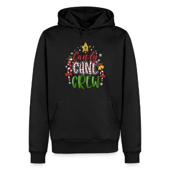 Candy Cane Crew - Männer Premium Bio Hoodie - Schwarz - Vorne - Nico (187cm)