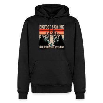 Bigfoot m’a vu mais personne ne le croit. - Sweat à capuche Premium bio Homme - noir - Devant - Nico (187cm)