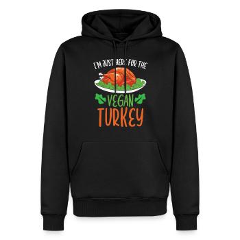 I'm Just Here For The Vegan Turkey - Männer Premium Bio Hoodie - Schwarz - Vorne - Nico (187cm)