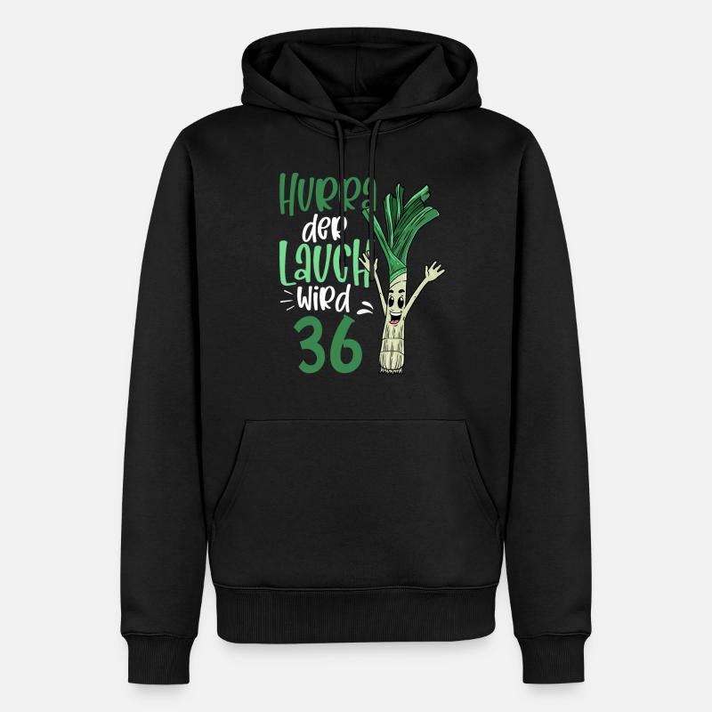 Hurra der Lauch wird 36 - Männer Premium Bio Hoodie - Schwarz