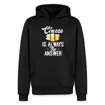 Snack Cheese Lover Cheese Gift - Sweat à capuche Premium bio Homme - noir - Devant - Nico (187cm)
