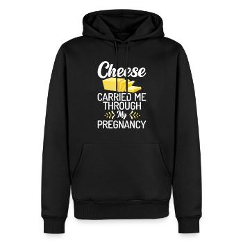 Snack Cheese Lover Cheese Gift - Sweat à capuche Premium bio Homme - noir - Devant - Nico (187cm)