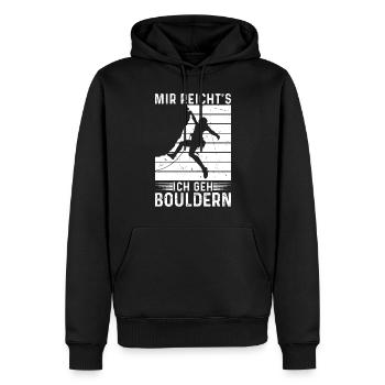 Berg Bouldern Berg Klettern - Mir Reicht's ich geh - Männer Premium Bio Hoodie - Schwarz - Vorne - Nico (187cm)
