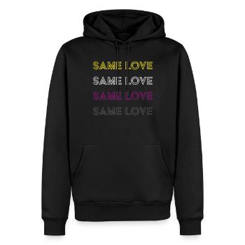 Asexuel Asexualité Asexual Flag Communauté - Sweat à capuche Premium bio Homme - noir - Devant - Nico (187cm)