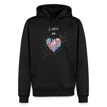 Liebe im Herz Transgender Transsexuell Trans - Männer Premium Bio Hoodie - Schwarz - Vorne - Nico (187cm)