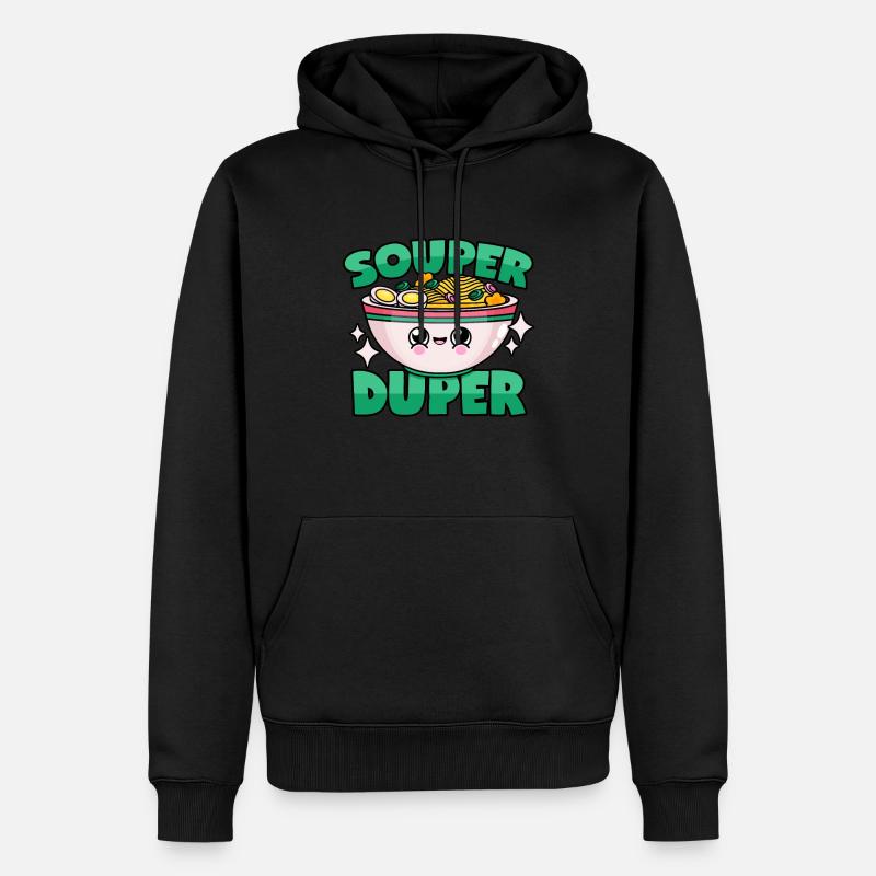 Ramen Suppe: "Souper Duper" - Männer Premium Bio Hoodie - Schwarz