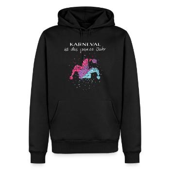 Carnival Fool Jeck Confettis Bisexualité bisexuelle - Sweat à capuche Premium bio Homme - noir - Devant - Nico (187cm)
