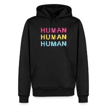 Drapeau pansexuel Pansexuel Pansexuel Pansexuel - Sweat à capuche Premium bio Homme - noir - Devant - Nico (187cm)